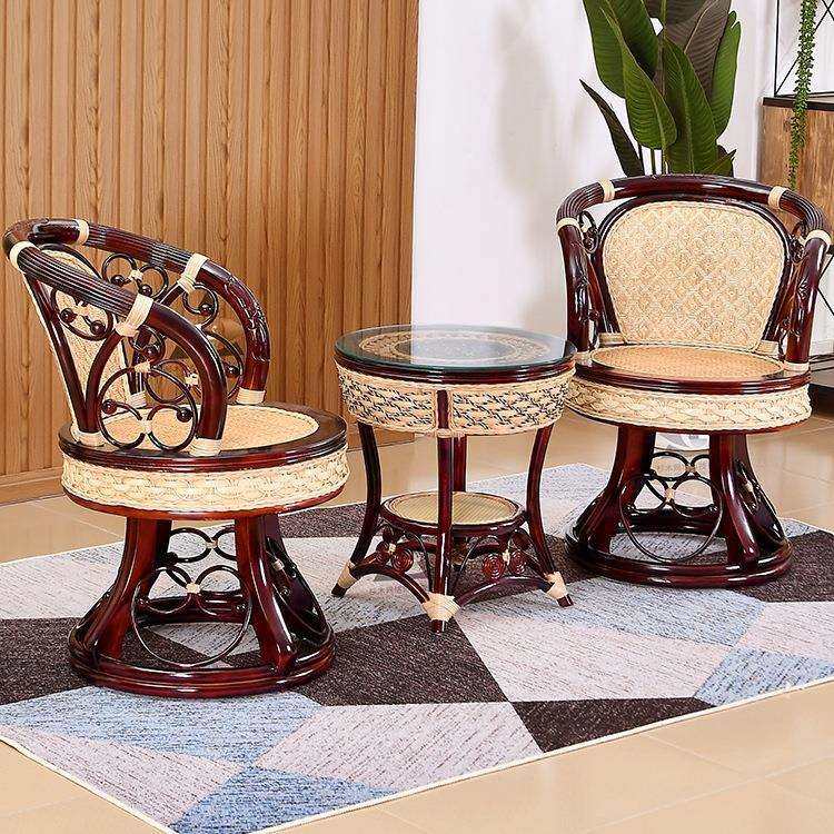 藤椅子三件套阳台桌椅室内实985木组合靠背单真人休闲小腾椅旋转,电子/电工,接线端子,淘宝优惠券,粉丝福利购,淘宝优惠卷