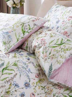跨境出口cotton%duvet cover全棉被套三件套双人加大被罩纯棉枕套