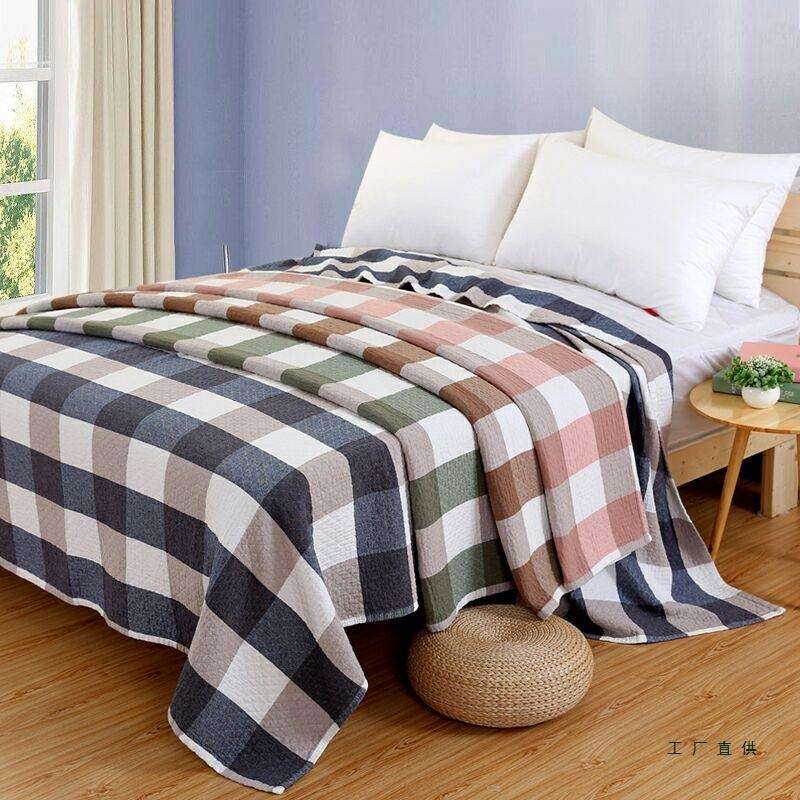 水洗纱巾被棉质加厚纱棉质毛3层布单F5M57JM6布人双人床单可铺可