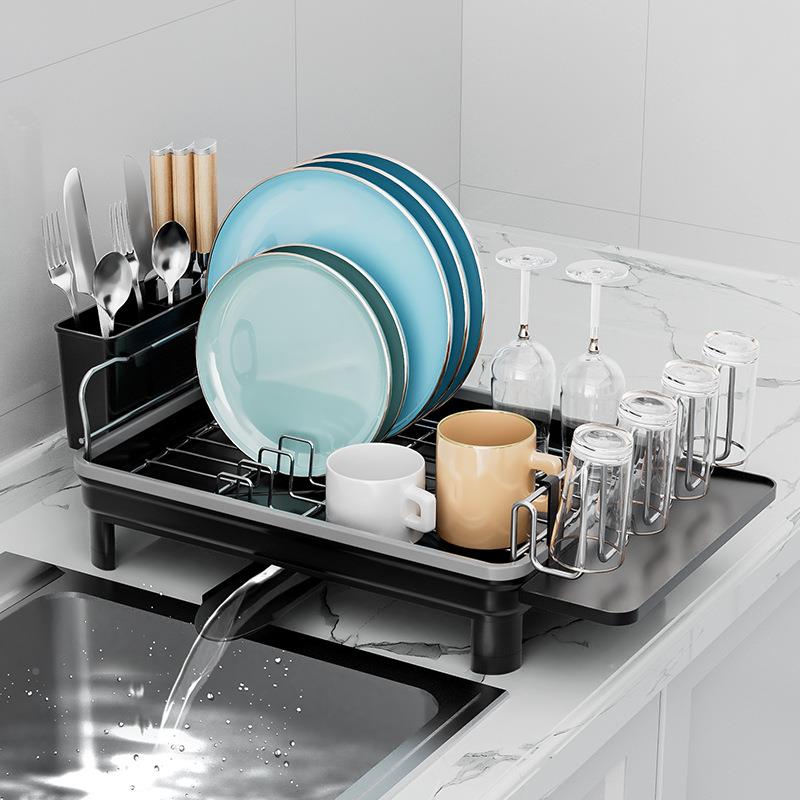 跨境亚马逊厨房304不锈用钢碟沥水碗家餐具沥物水篮碗筷收纳FXD置