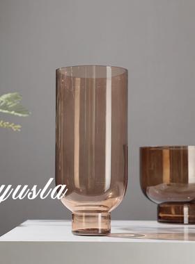 件跨爆款简售约客厅茶几餐厅别墅楼部玻璃插干HXU花瓶花器境摆装