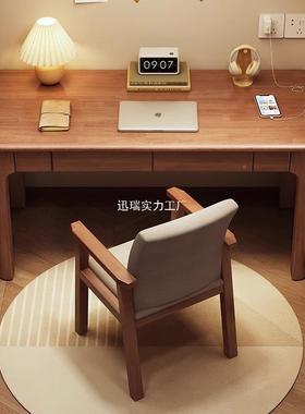 实木书桌家用学学习桌带抽屉电桌小户型生简69166约脑办公桌工卧
