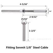 锈钢丝绳钢连接BXG索器具内六角套筒组装 直杆工厂不货源跨境 美式