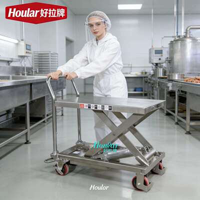 跨境全不g锈钢手动平台车50k液升压211015降04sus0不锈钢手推车升