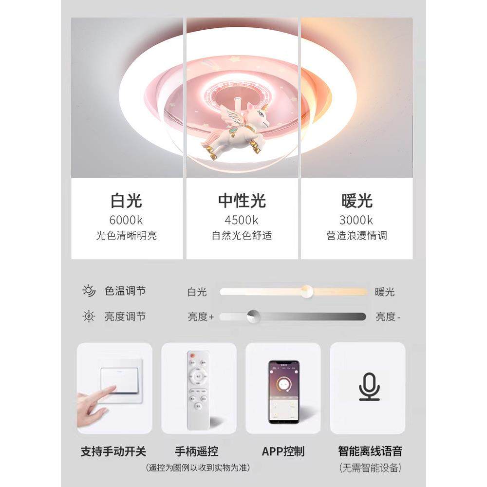 儿童房吸顶灯孩意独角兽男女孩公主创房间制灯护眼智能控卧237室,电子/电工,接线端子,淘宝优惠券,粉丝福利购,淘宝优惠卷