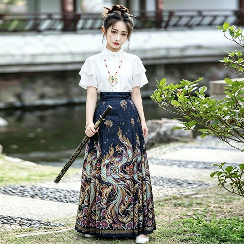 容华集鸾凤和鸣女童汉服马面裙
