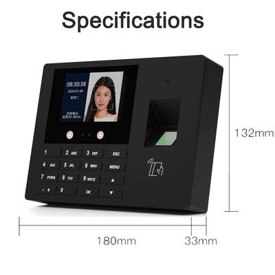 H100员工打卡考勤机人脸识别打卡机考勒机指纹打勤卡面部刷卡机