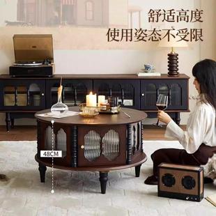 轻奢 706实木茶组合几小户型茶客厅家用台中古风美式 复式 古法SMYS