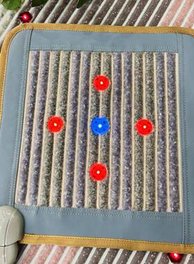 双色子光能量加坐垫碧玺紫水坐晶加热61356垫蓝光红光热坐垫加热