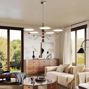 全光谱法式 奶油风客厅吊古星轨吊链378护眼灯大厅主灯全具屋灯中