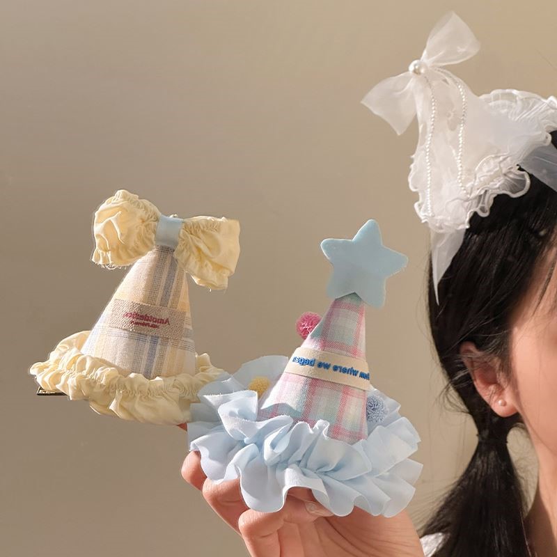 甜美小公主~生日帽子头饰发夹女生感派对道具2025新款感