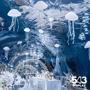 饰品创意场景布置 543商场美陈水母橱窗陈列道具海洋主题家居软装