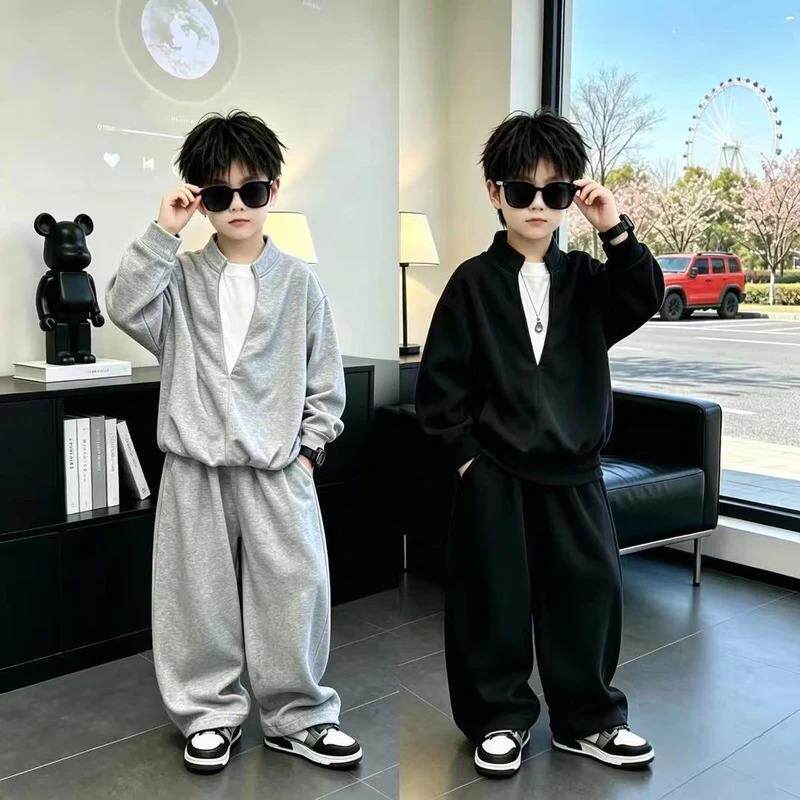 2吉赐商贸严选男童春秋装卫衣休闲运动套装中大男孩髦洋气儿童装