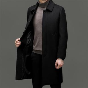 陆海丰轻奢服饰男装2025秋冬新款毛呢大衣男士休闲长版风衣外套潮