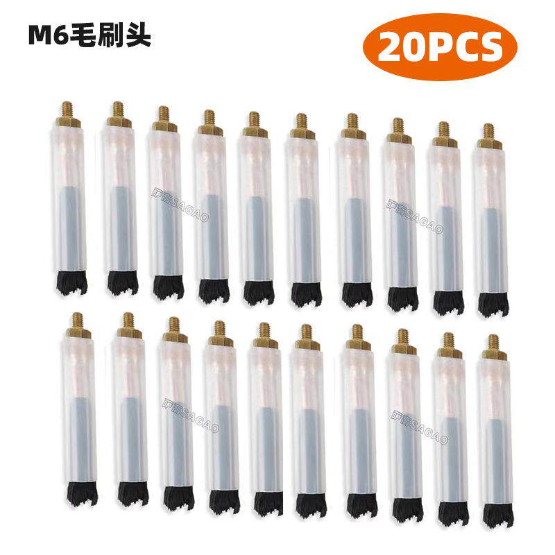 新品焊道处理机毛刷头M6/8/10毛刷枪不锈钢焊斑清洗刷头20PCS