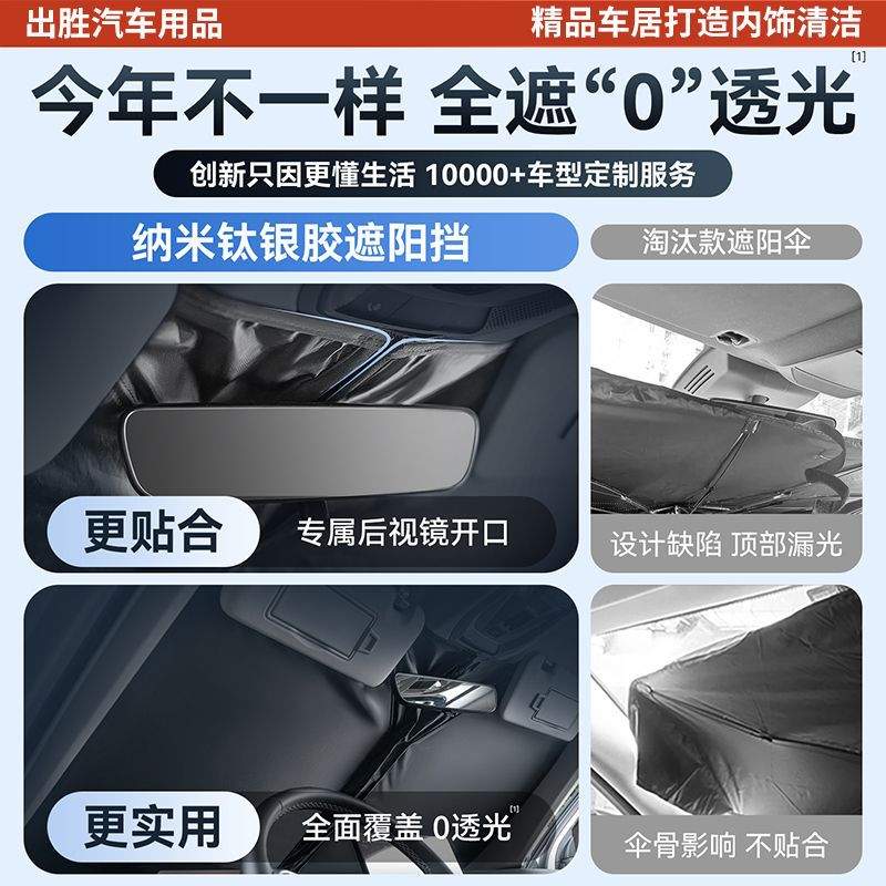 汽车前挡板车内防晒隔热帘前挡风玻璃遮阳伞罩小车遮阳帘防晒降温