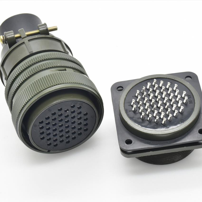 48芯36-10P/航天圆形军绿色镀金镀银IP67防水连接器AC/DC防尘