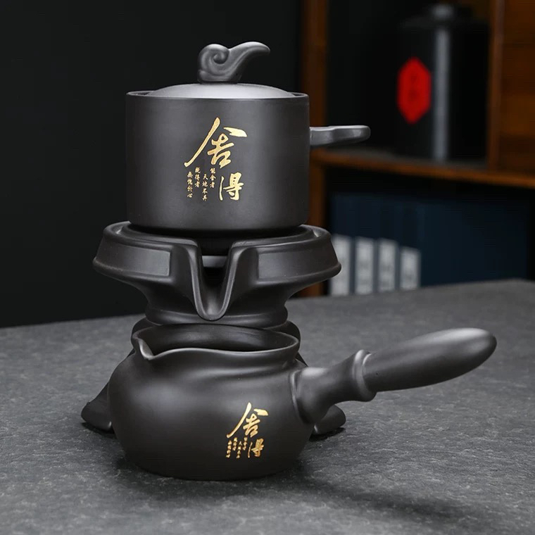 瓷福地紫砂懒人半自动功夫茶具