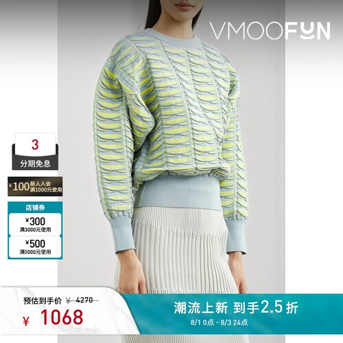CFCL 秋冬女挖剪针织圆领毛衣