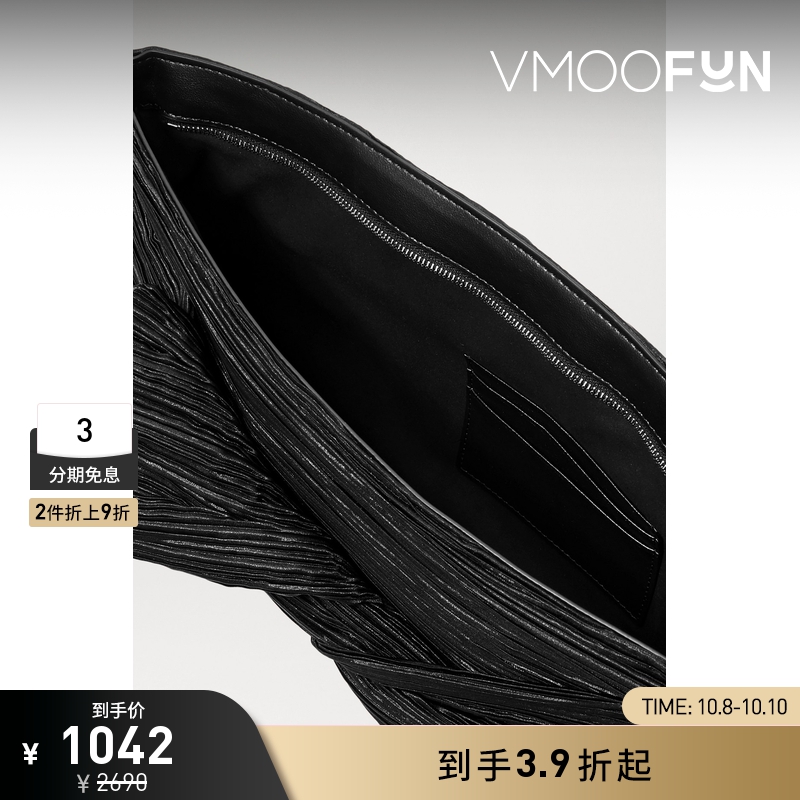 【折扣】Cult Gaia女蝴蝶结缀饰细褶手拿包