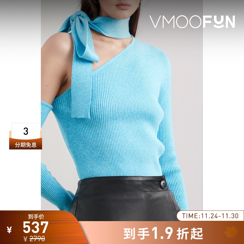 【折扣】Andersson Bell 女士系带细节不对称单肩针织上衣