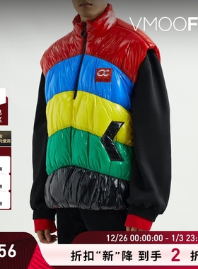 【折扣】ANGUS CHIANG 男宽松绗缝拼接软壳面料背心