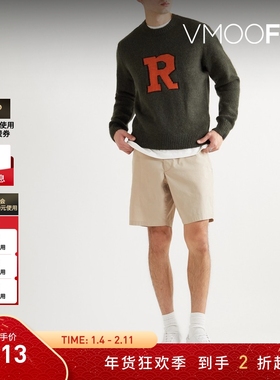 【折扣】Rag＆Bone男织带边饰棉质混纺短裤