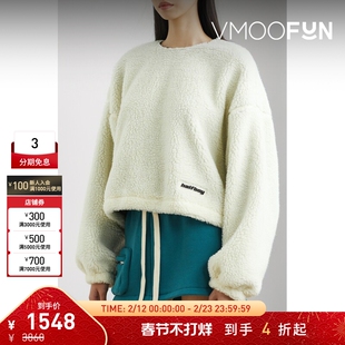 【折扣】HALFBOY 秋冬男女同款贴花仿羊羔毛上衣