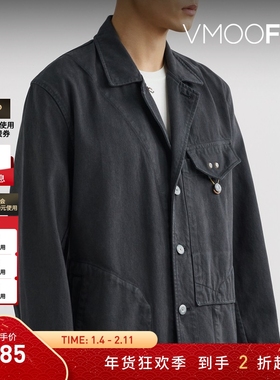 【折扣】OBJECTS IV LIFE春男宽松不对称牛仔外套夹克