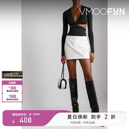 【夏季特惠】ALIX NYC 春女正面扭纹挖剪弹力平纹布连体紧身衣