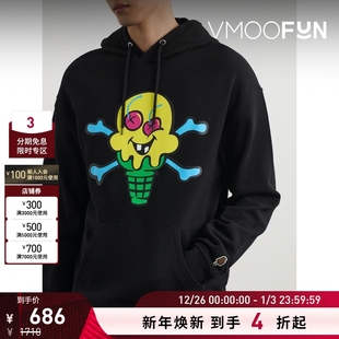 秋冬男印花棉质连帽卫衣 ICECREAM 折扣