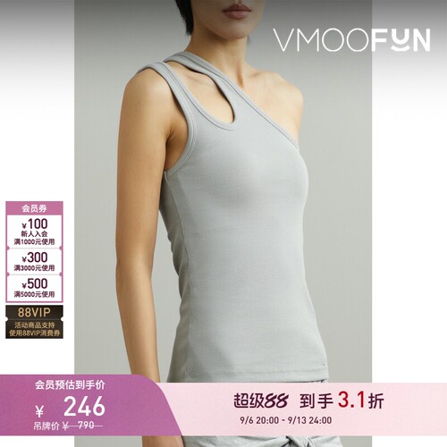 【折扣】REMAIN Birger Christensen春女刺绣单肩挖剪背心
