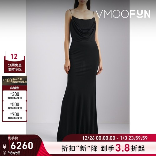 【折扣再降】Alex Perry 夏季女露背绉纱礼服裙小黑裙吊带连衣裙