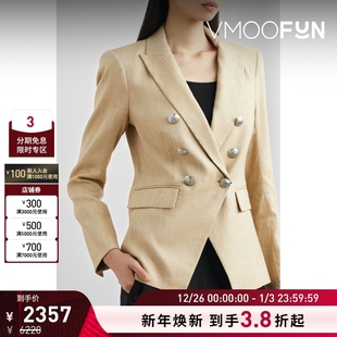 Beard Veronica 女美拉德双排扣亚麻西装 外套时尚 款 折扣