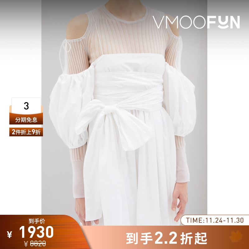 【折扣】CECILIE BAHNSEN女白色棉质露背小白裙连衣裙