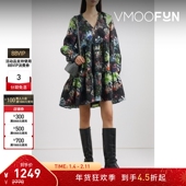 STINE 折扣 GOYA女士花卉印花凸纹缎布迷你连衣裙