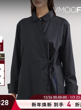 【折扣】Marques' Almeida 秋冬女系带细节棉质府绸衬衫