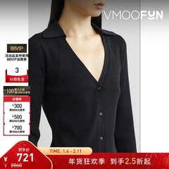 【折扣】Rag＆Bone 秋冬女士罗纹针织黑色开襟衫