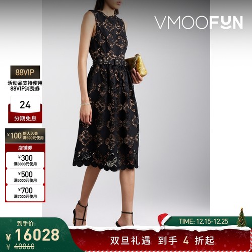 【折扣】Oscar de la Renta 女配腰带蕾丝中长法式连衣裙