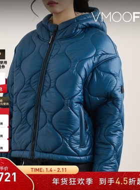 【折扣】DISTRICT VISION 秋冬女连帽绗缝带填充物软壳面料外套