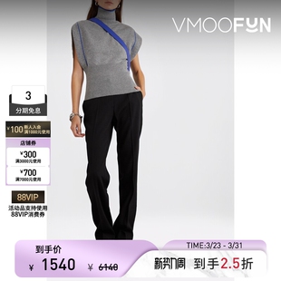 Beckham Victoria 末折扣 秋冬女双色罗纹羊绒高领坦克背心 季