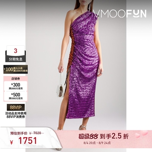 【折扣】16ARLINGTON 春夏女单肩亮片宴会派对礼服连衣裙