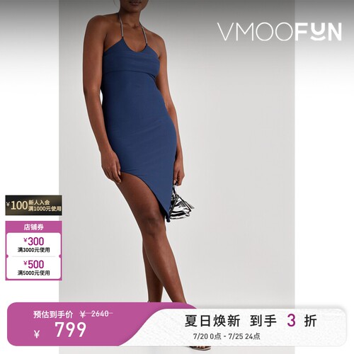 ALIX NYC春夏女士解构挂脖领短裙连衣裙