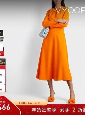 【折扣】Emilia Wickstead 夏季女缩褶露背羊毛连衣裙