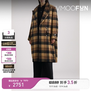 Ader Error 秋冬女双排扣格纹外套