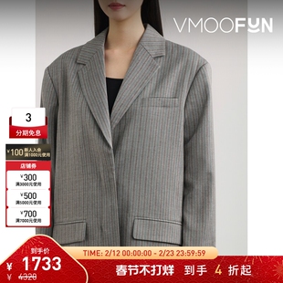 【折扣】REMAIN Birger Christensen 秋冬女条纹面料西装外套