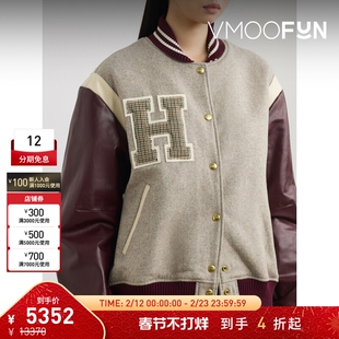 【折扣】HALFBOY 秋冬女皮革边饰夹克外套