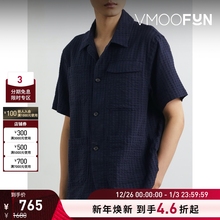 【折扣】Oliver Spencer男士棉质混纺泡泡纱衬衫