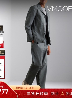 【折扣】Officine Generale秋冬男士棉质混纺府绸衬衫式外套夹克