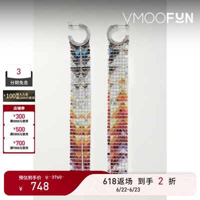 【礼物】Paco  Rabanne 春季女银色锁子甲耳环